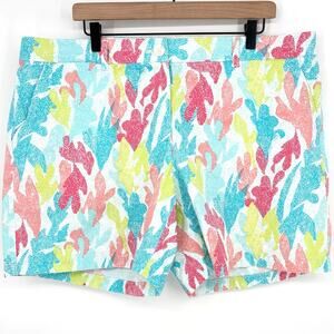 Crown & Ivy Multicolored Print Chino Shorts Size 20W